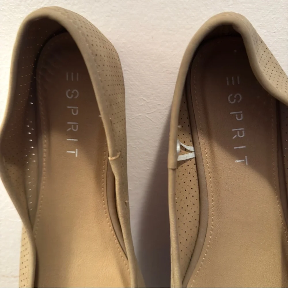 Esprit Women's Patti Ballet Comfortable Flat in Taupe  Perforated Size 9 NEW